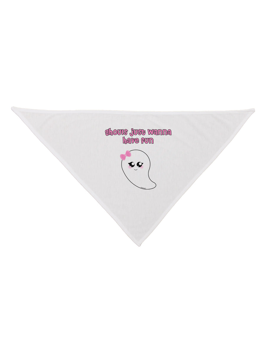 Ghouls Just Wanna Have Fun Cute Ghost - Halloween Dog Bandana 26-Dog Bandana-TooLoud-White-One-Size-Fits-Most-Davson Sales