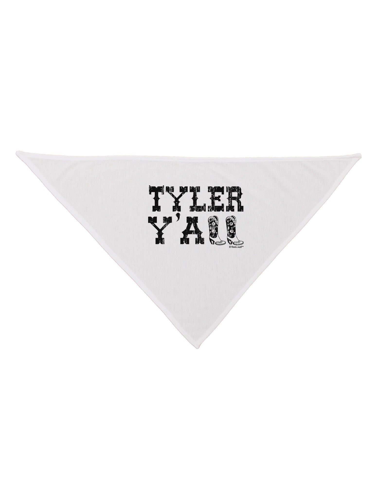 TooLoud Tyler Y'all - Southwestern Style Dog Bandana 26-Dog Bandana-TooLoud-White-One-Size-Fits-Most-Davson Sales