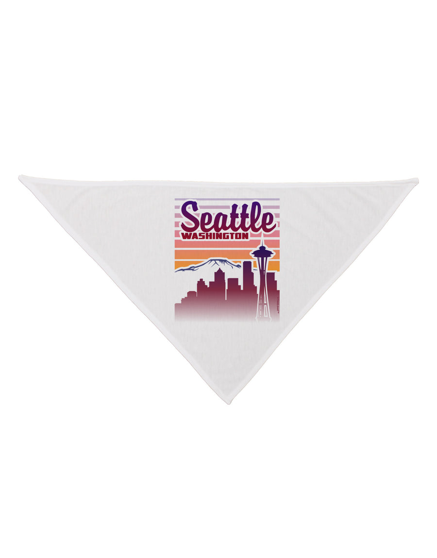 Seattle Washington Sunset Dog Bandana 26-Dog Bandana-TooLoud-White-One-Size-Fits-Most-Davson Sales