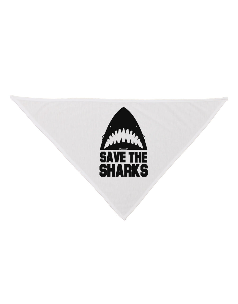 Save The Sharks Dog Bandana 26-Dog Bandana-TooLoud-White-One-Size-Fits-Most-Davson Sales