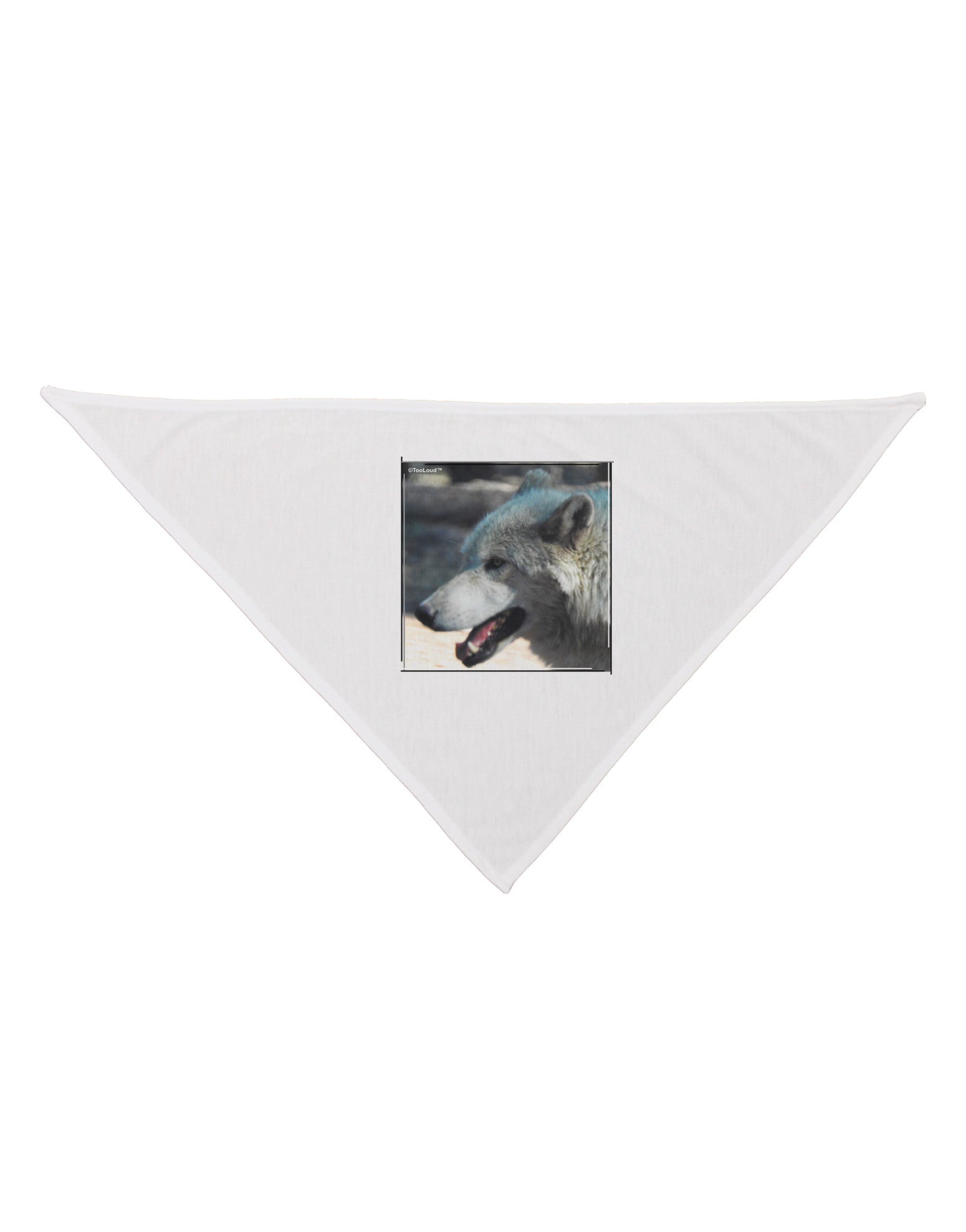 TooLoud White Wolf Face Dog Bandana 26-Dog Bandana-TooLoud-White-One-Size-Fits-Most-Davson Sales