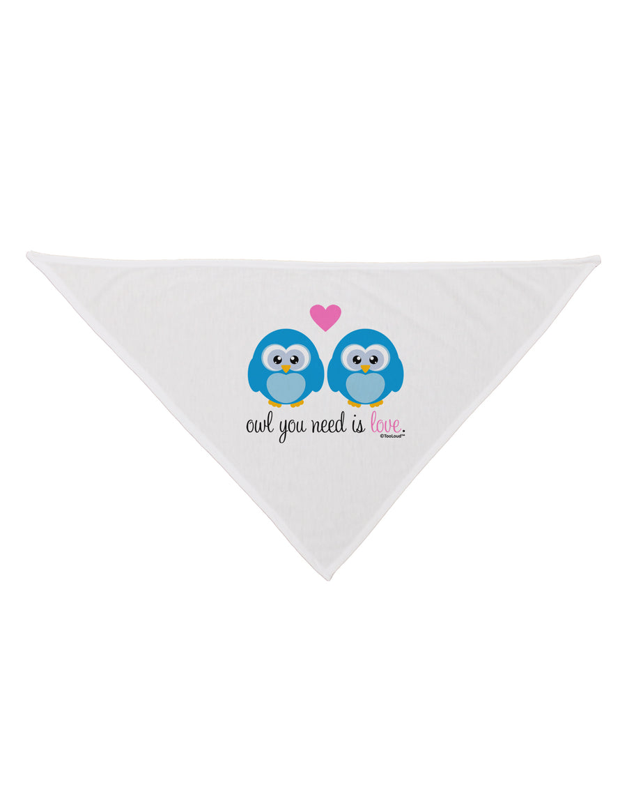 Owl You Need Is Love - Blue Owls Dog Bandana 26 by TooLoud-Dog Bandana-TooLoud-White-One-Size-Fits-Most-Davson Sales