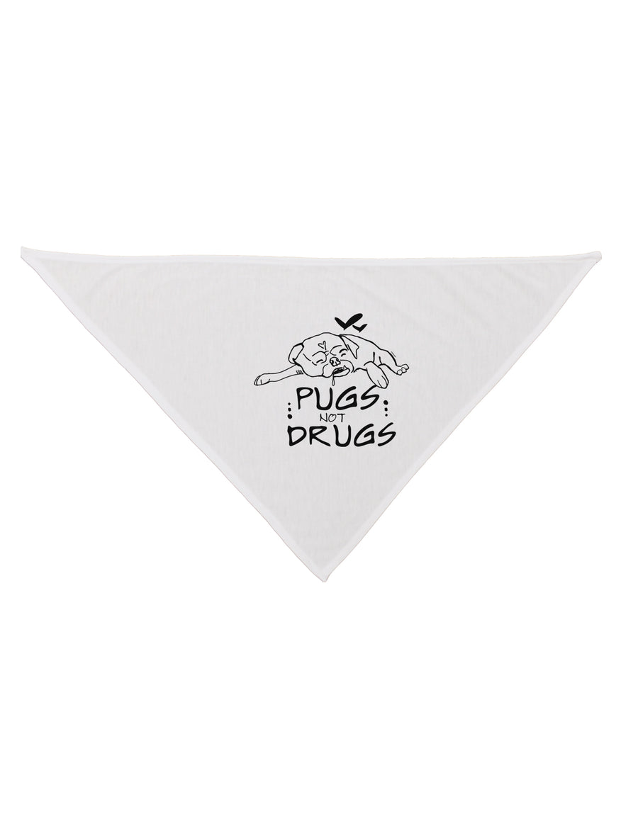 TooLoud Pugs Not Drugs Dog Bandana 26 Inch-Dog Bandana-TooLoud-White-One-Size-Fits-Most-Davson Sales