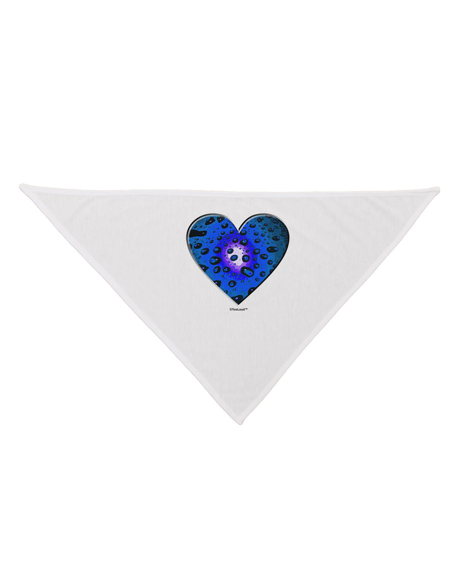 Water Droplet Heart Blue Dog Bandana 26 by TooLoud-Dog Bandana-TooLoud-White-One-Size-Fits-Most-Davson Sales