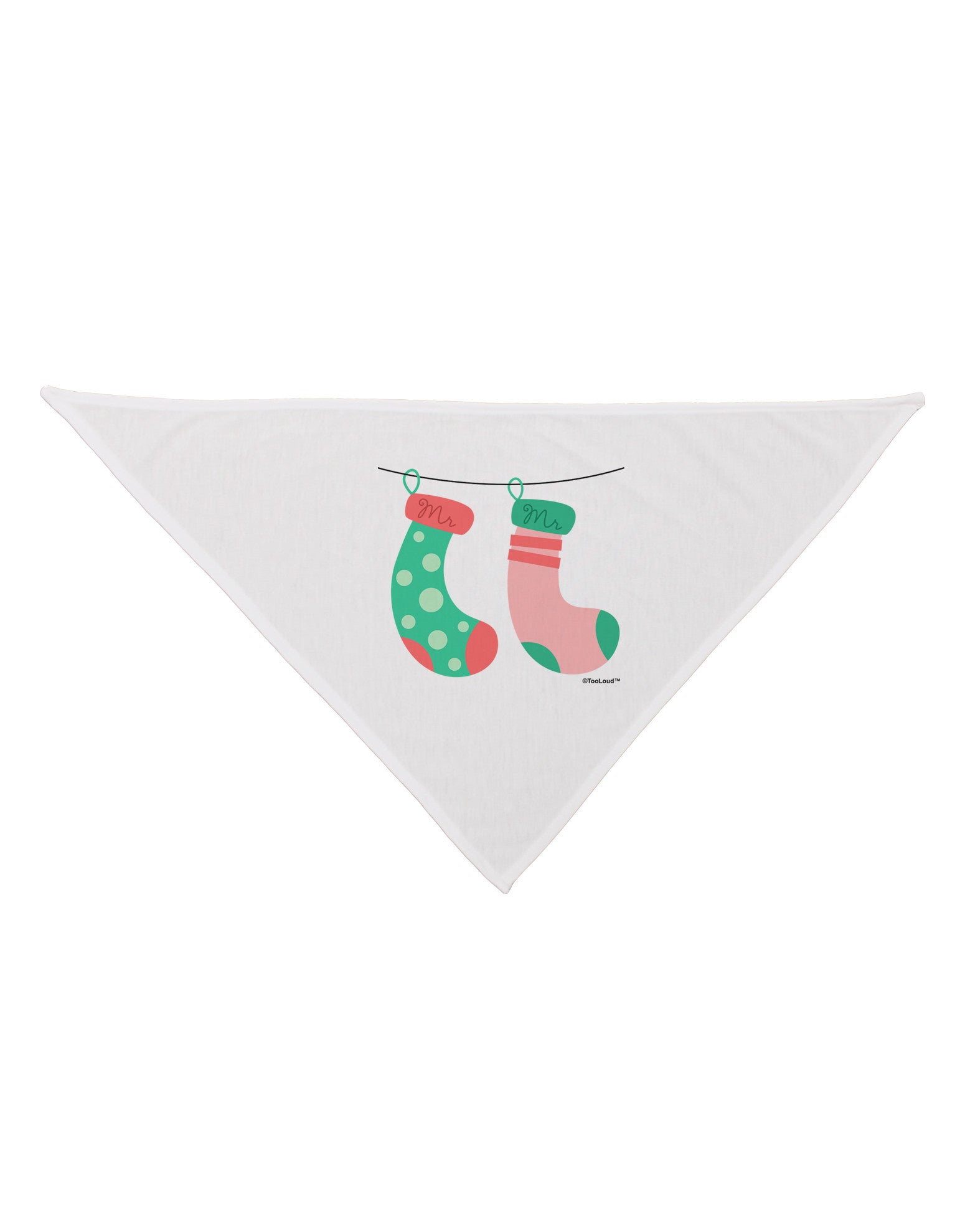 Cute Mr and Mr Christmas Couple Stockings Dog Bandana 26 by TooLoud-Dog Bandana-TooLoud-White-One-Size-Fits-Most-Davson Sales