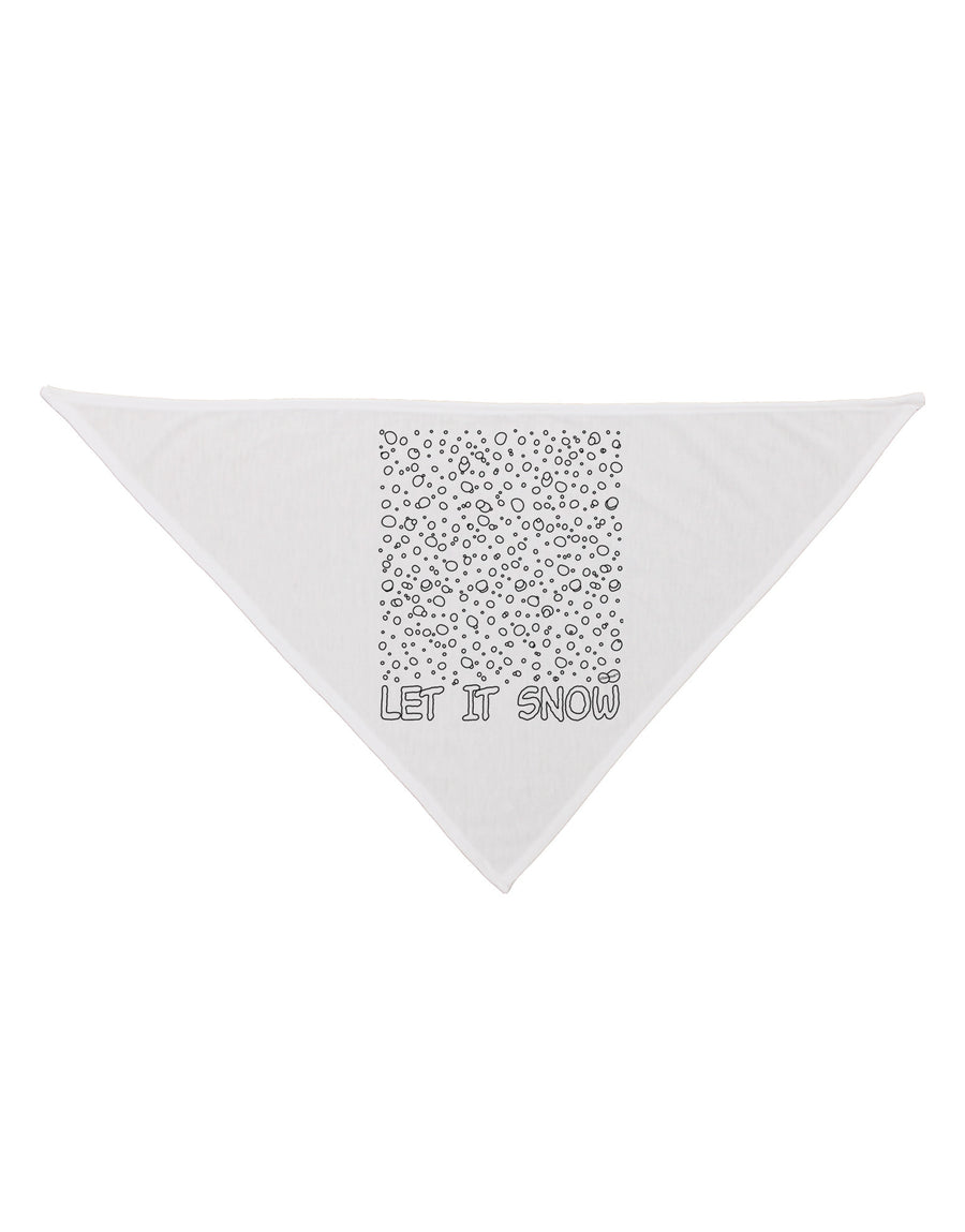 Let It Snow Text Snowflakes - Christmas Dog Bandana 26-Dog Bandana-TooLoud-White-One-Size-Fits-Most-Davson Sales