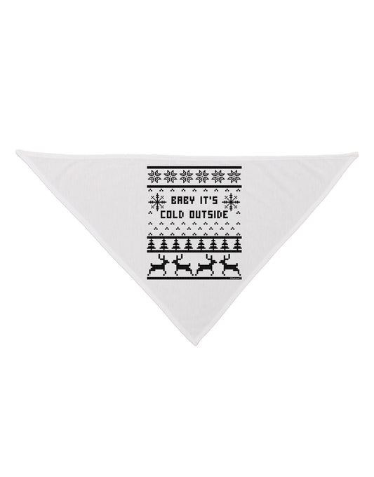 Baby It's Cold Outside Christmas Sweater Design Dog Bandana 26-Dog Bandana-TooLoud-White-One-Size-Fits-Most-Davson Sales