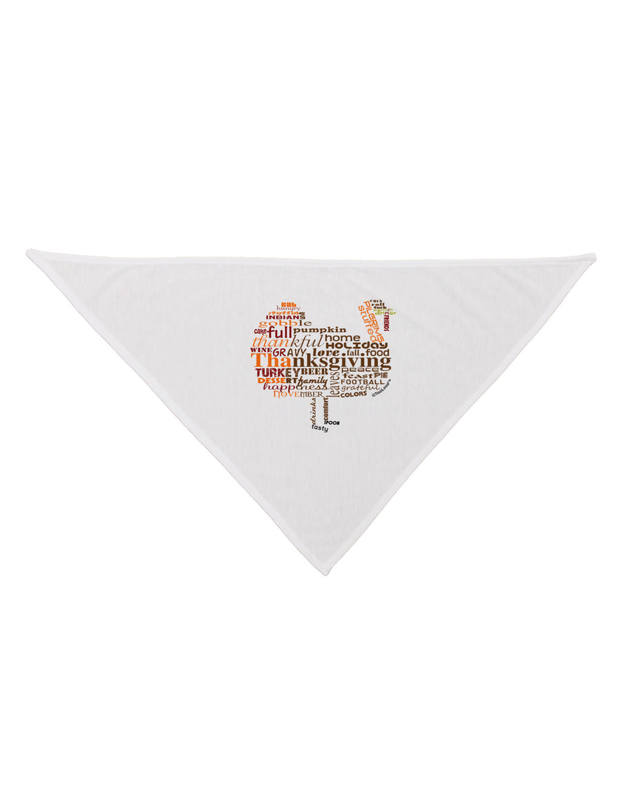 Turkey Typography Dog Bandana 26-Dog Bandana-TooLoud-White-One-Size-Fits-Most-Davson Sales