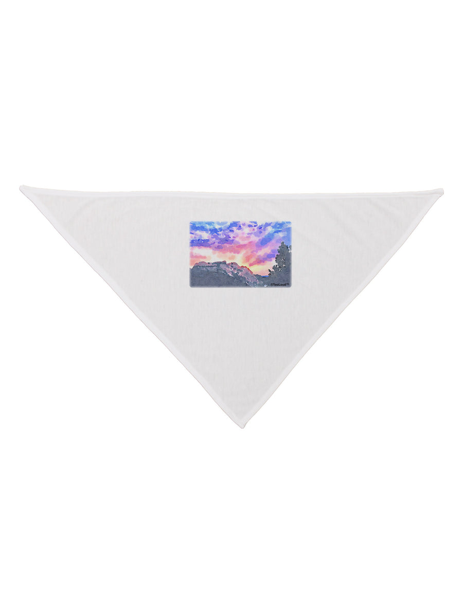 Colorado Rainbow Sunset Watercolor Dog Bandana 26-Dog Bandana-TooLoud-White-One-Size-Fits-Most-Davson Sales