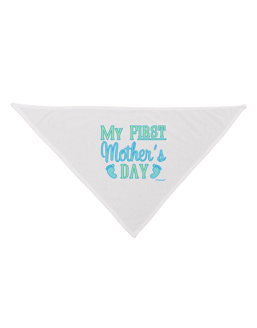 My First Mother's Day - Baby Feet - Blue Dog Bandana 26 by TooLoud-Dog Bandana-TooLoud-White-One-Size-Fits-Most-Davson Sales