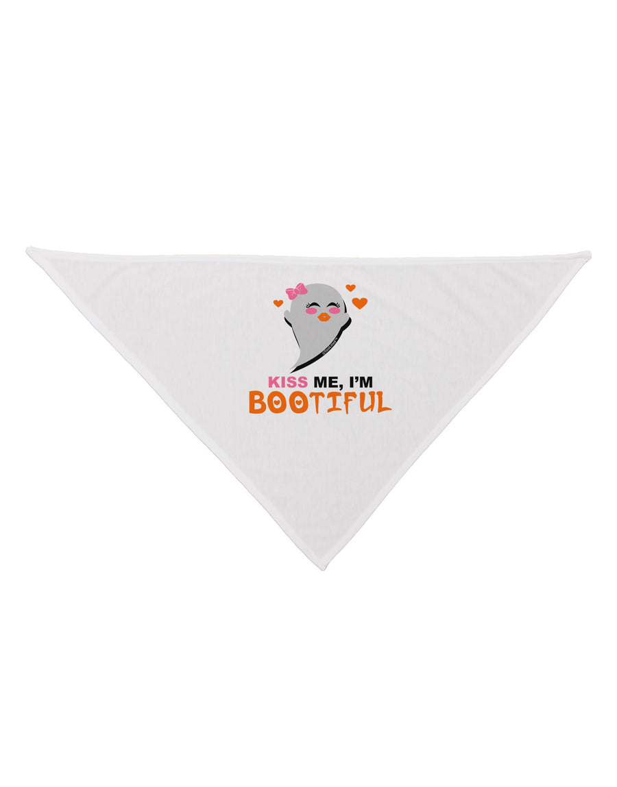 Kiss Me BOOtiful Ghost Orange Dog Bandana 26-Dog Bandana-TooLoud-White-One-Size-Fits-Most-Davson Sales