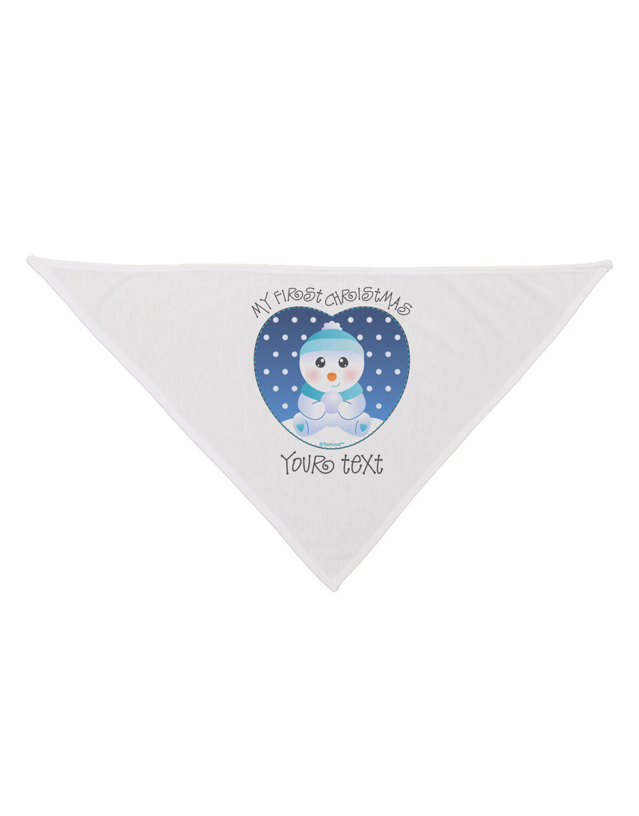 Personalized My First Christmas Snowbaby Blue Dog Bandana 26-Dog Bandana-TooLoud-White-One-Size-Fits-Most-Davson Sales