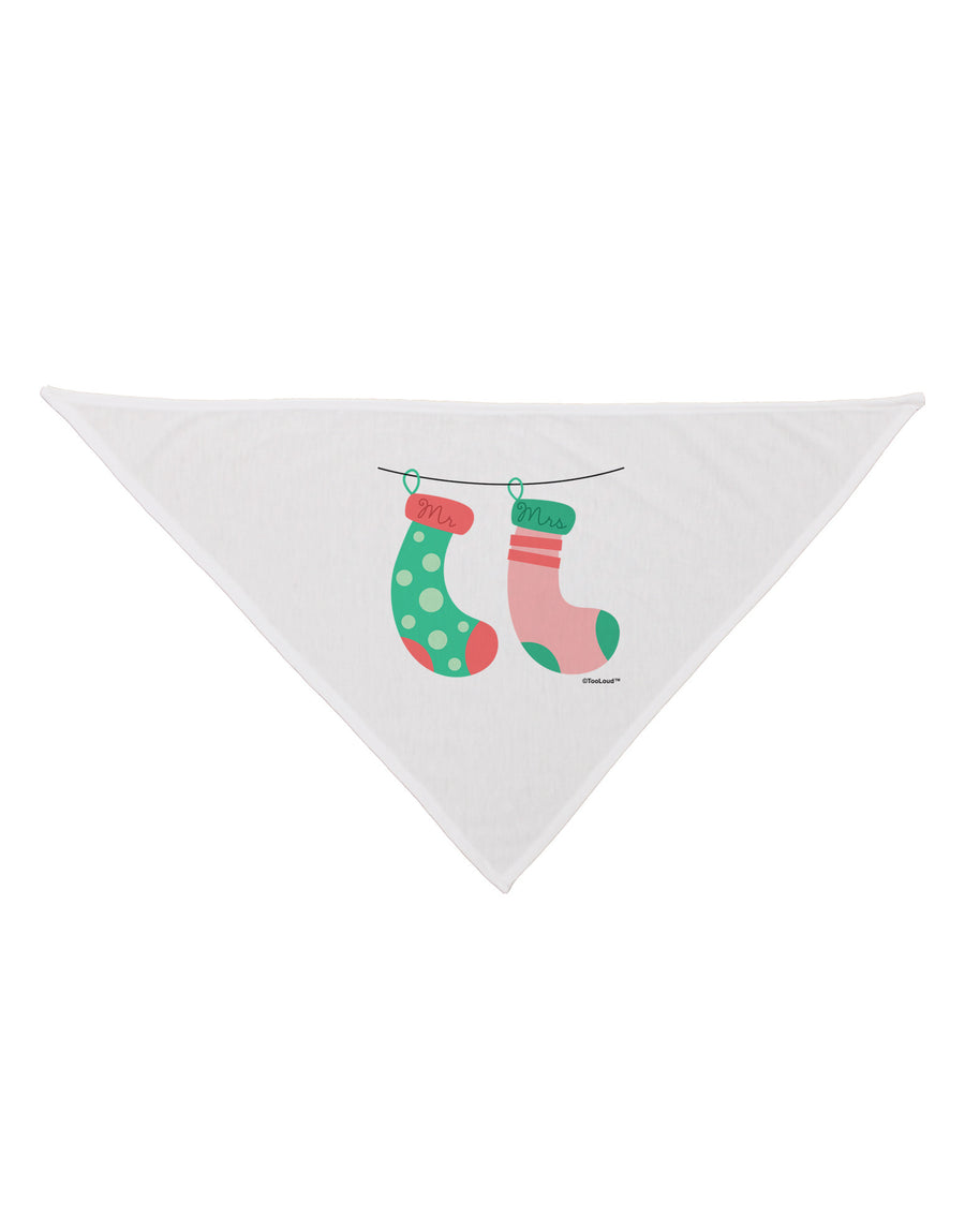 Cute Mr and Mrs Christmas Couple Stockings Dog Bandana 26 by TooLoud-Dog Bandana-TooLoud-White-One-Size-Fits-Most-Davson Sales