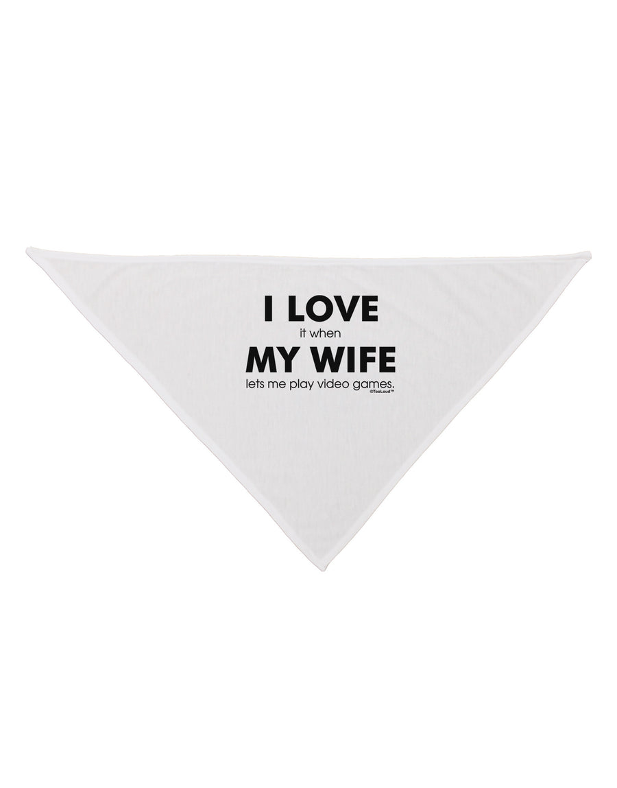 I Love My Wife Videogames Dog Bandana 26-Dog Bandana-TooLoud-White-One-Size-Fits-Most-Davson Sales