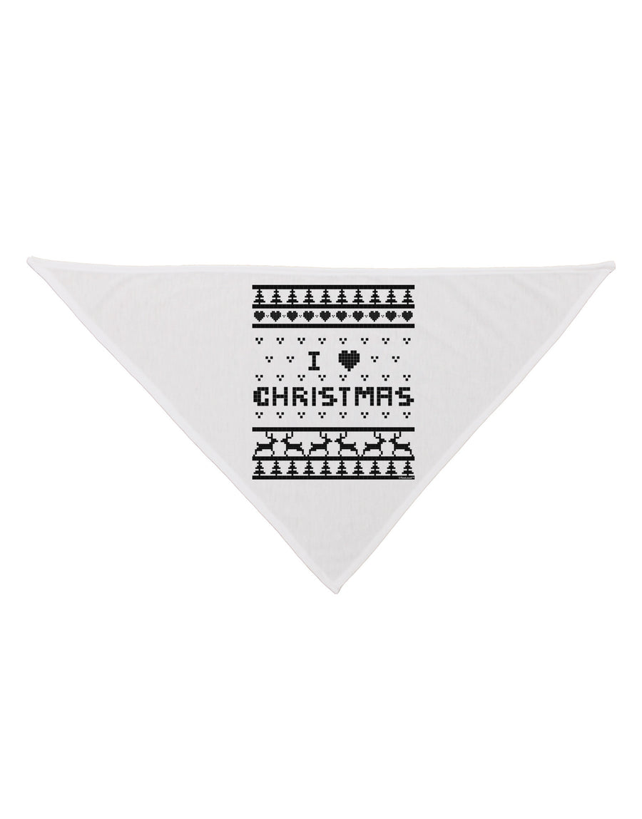 I Heart Christmas Ugly Christmas Sweater Dog Bandana 26-Dog Bandana-TooLoud-White-One-Size-Fits-Most-Davson Sales