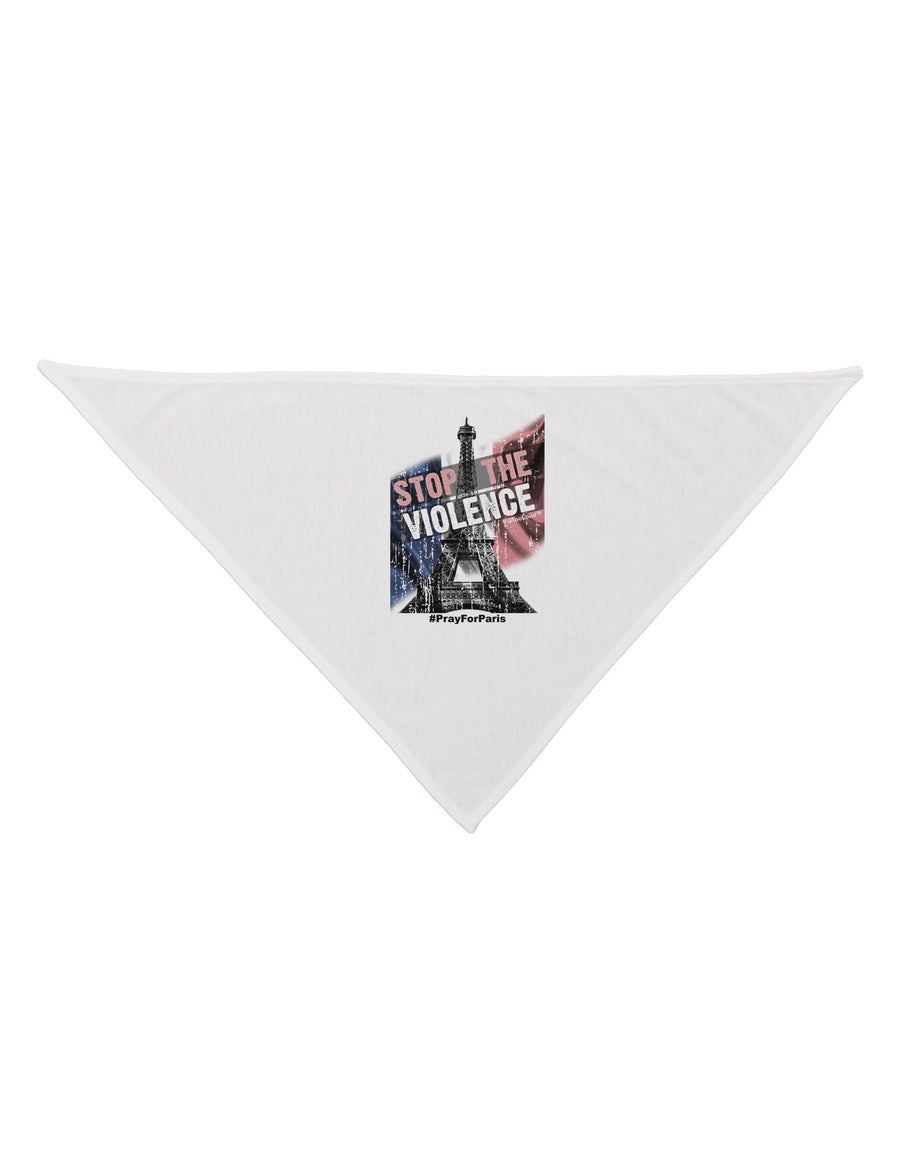 Distressed Paris Stop The Violence Dog Bandana 26-Dog Bandana-TooLoud-White-One-Size-Fits-Most-Davson Sales