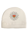 Pretty Daisy Heart Adult Fleece Beanie Cap Hat-Beanie-TooLoud-White-One-Size-Fits-Most-Davson Sales