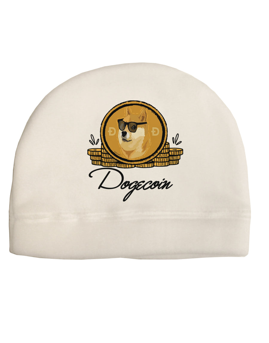Doge Coins Child Fleece Beanie Cap Hat-Beanie-TooLoud-White-One-Size-Fits-Most-Davson Sales