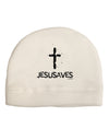 JESUSAVES - Jesus Saves Cross Design Adult Fleece Beanie Cap Hat by TooLoud-Beanie-TooLoud-White-One-Size-Fits-Most-Davson Sales