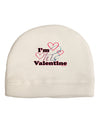 I'm HIS Valentine Adult Fleece Beanie Cap Hat-Beanie-TooLoud-White-One-Size-Fits-Most-Davson Sales