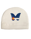 Grunge Colorado Butterfly Flag Child Fleece Beanie Cap Hat-Beanie-TooLoud-White-One-Size-Fits-Most-Davson Sales