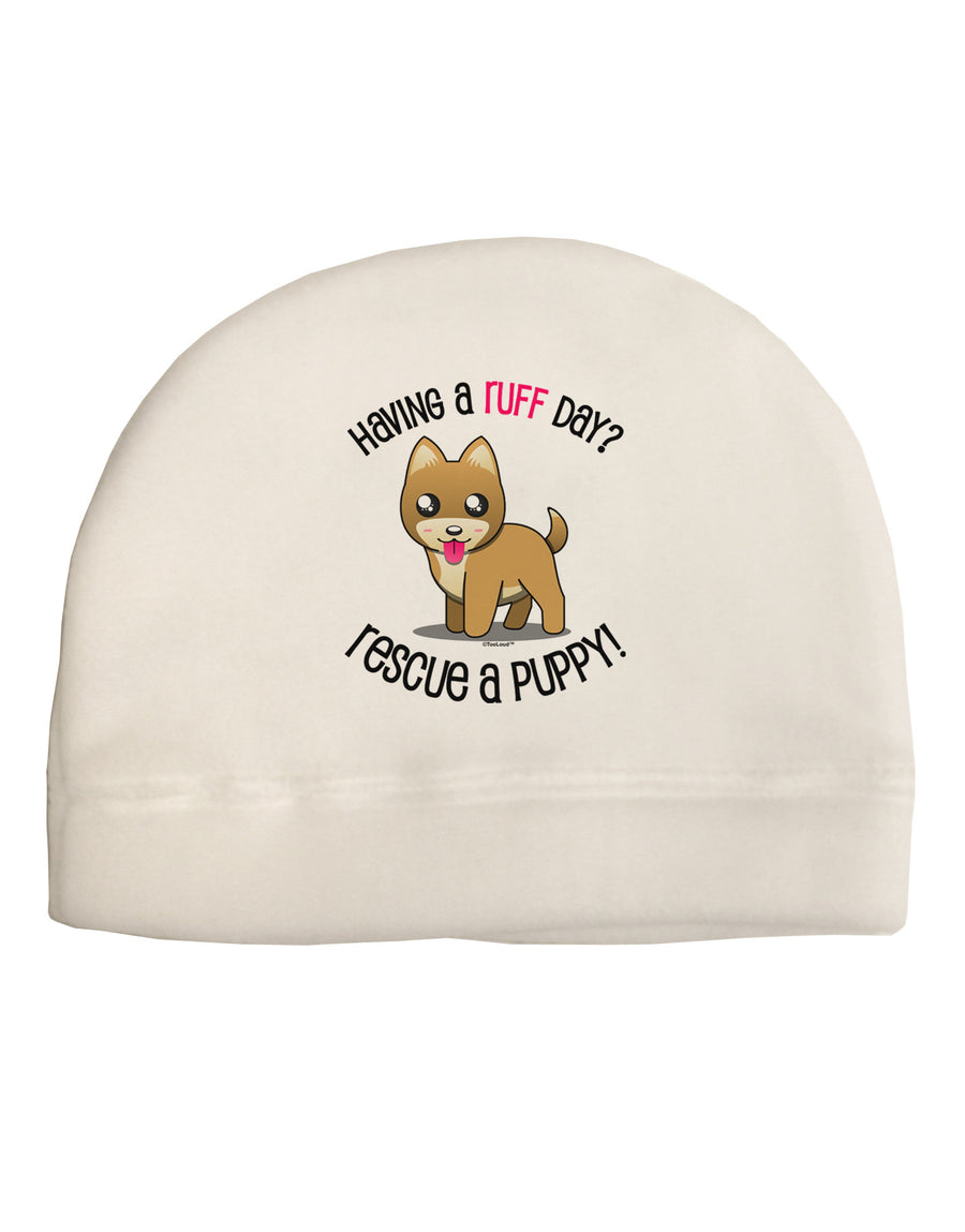 Rescue A Puppy Adult Fleece Beanie Cap Hat-Beanie-TooLoud-White-One-Size-Fits-Most-Davson Sales