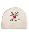 My Valentine or Nah Adult Fleece Beanie Cap Hat-Beanie-TooLoud-White-One-Size-Fits-Most-Davson Sales