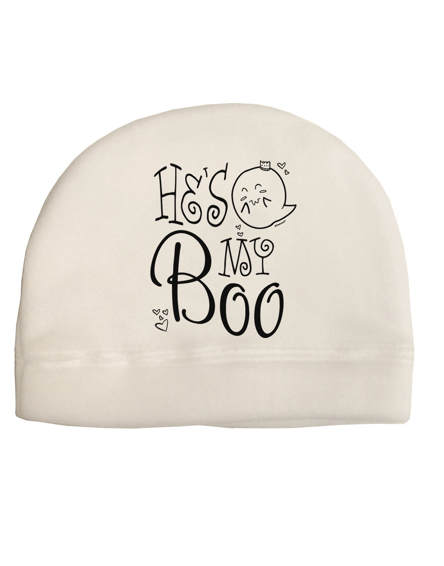 He's My Boo Adult Fleece Beanie Cap Hat-Beanie-TooLoud-White-One-Size-Fits-Most-Davson Sales