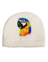 Brightly Colored Parrot Watercolor Child Fleece Beanie Cap Hat-Beanie-TooLoud-White-One-Size-Fits-Most-Davson Sales