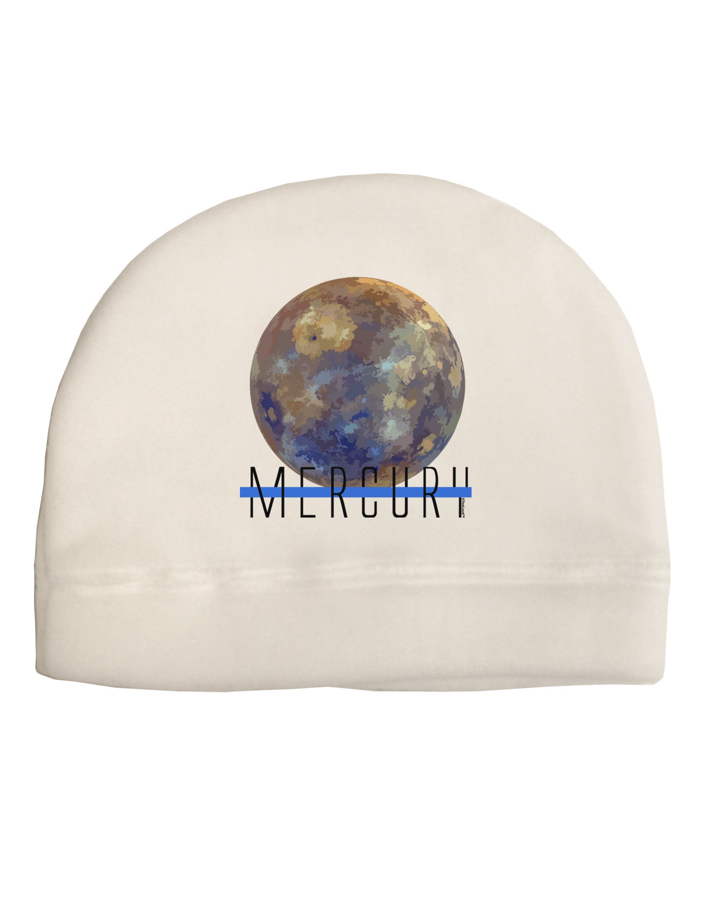 Planet Mercury Text Adult Fleece Beanie Cap Hat-Beanie-TooLoud-White-One-Size-Fits-Most-Davson Sales