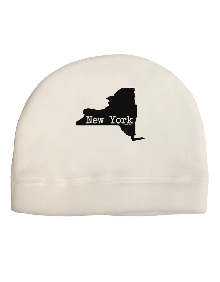 New York - United States Shape Adult Fleece Beanie Cap Hat by TooLoud-Beanie-TooLoud-White-One-Size-Fits-Most-Davson Sales