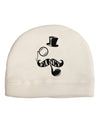 Fancy Tophat Mustache Pipe and Monocle Adult Fleece Beanie Cap Hat-Beanie-TooLoud-White-One-Size-Fits-Most-Davson Sales