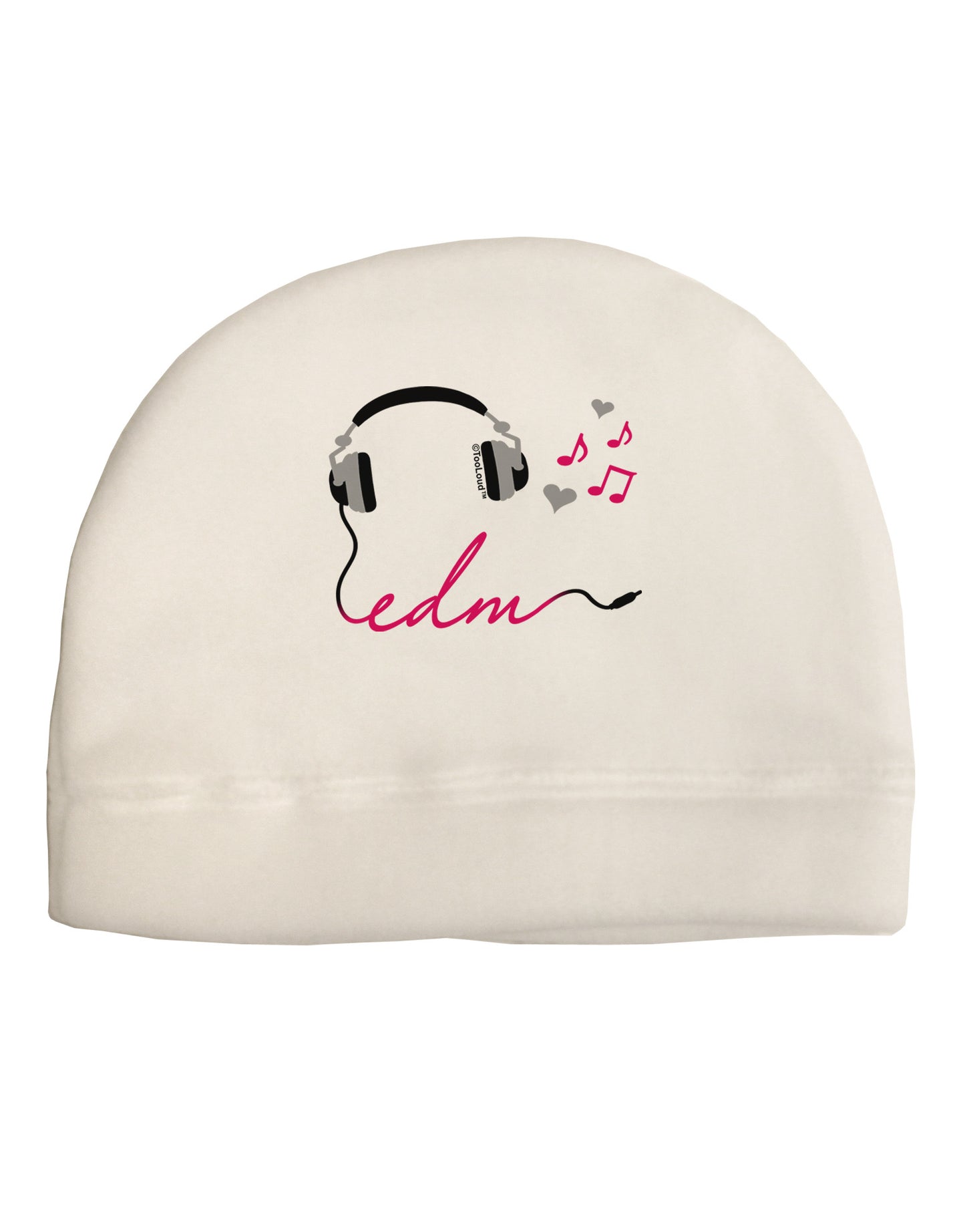 EDM Cord Pink Adult Fleece Beanie Cap Hat-Beanie-TooLoud-White-One-Size-Fits-Most-Davson Sales