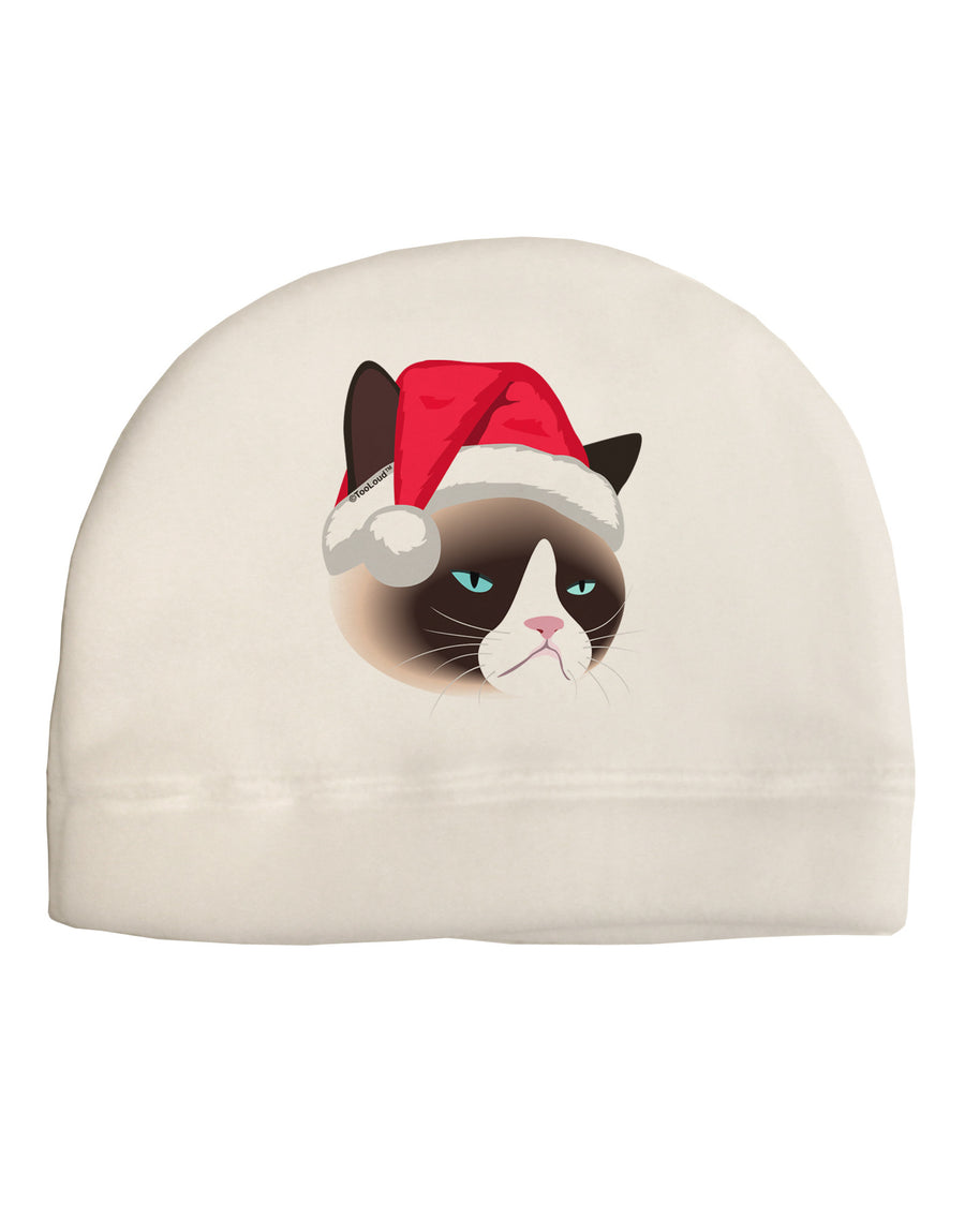 Santa Hat Disgruntled Siamese Cat Adult Fleece Beanie Cap Hat by-Beanie-TooLoud-White-One-Size-Fits-Most-Davson Sales