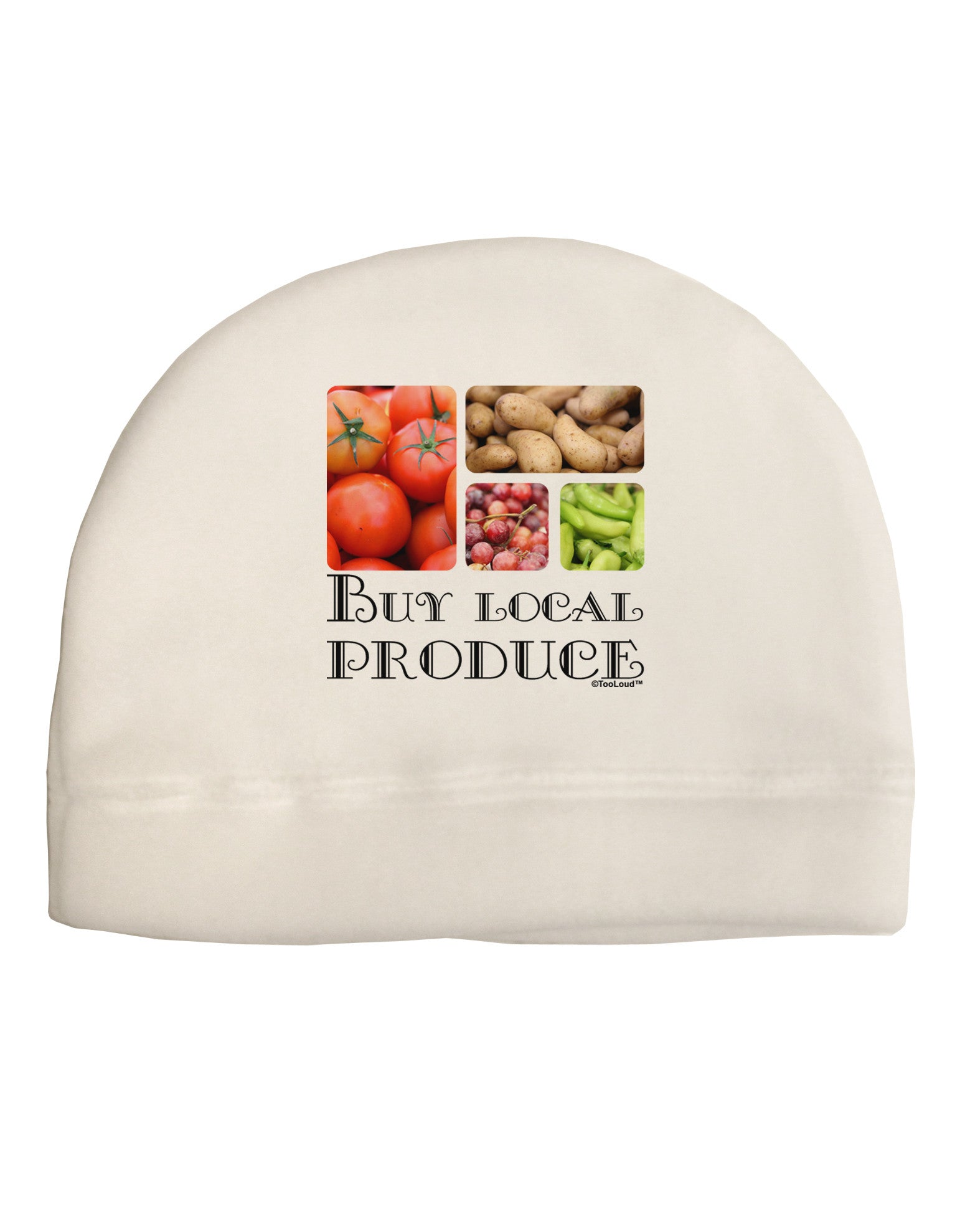 Buy Local Produce Text Adult Fleece Beanie Cap Hat-Beanie-TooLoud-White-One-Size-Fits-Most-Davson Sales