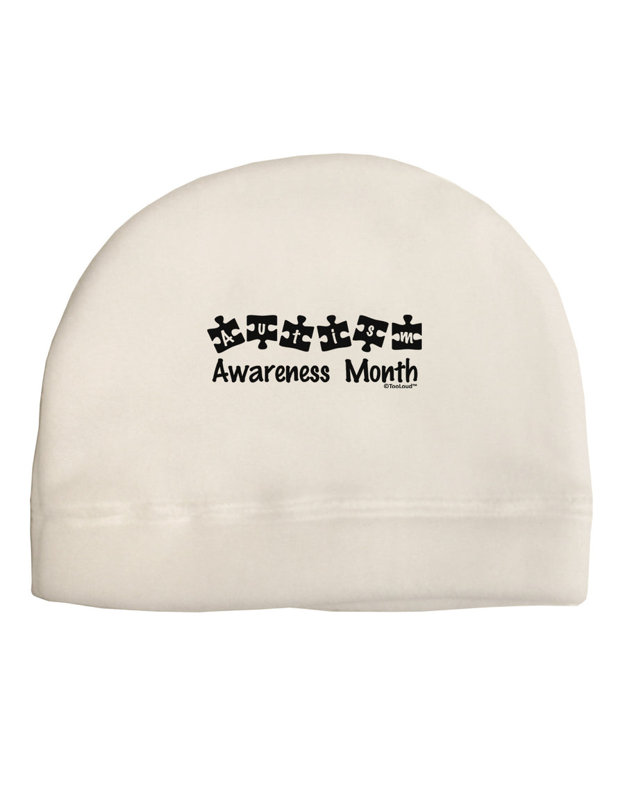 Autism Awareness Month - Puzzle Pieces Adult Fleece Beanie Cap Hat by TooLoud-Beanie-TooLoud-White-One-Size-Fits-Most-Davson Sales