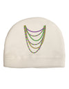 Mardi Gras Beads Necklaces Adult Fleece Beanie Cap Hat-Beanie-TooLoud-White-One-Size-Fits-Most-Davson Sales