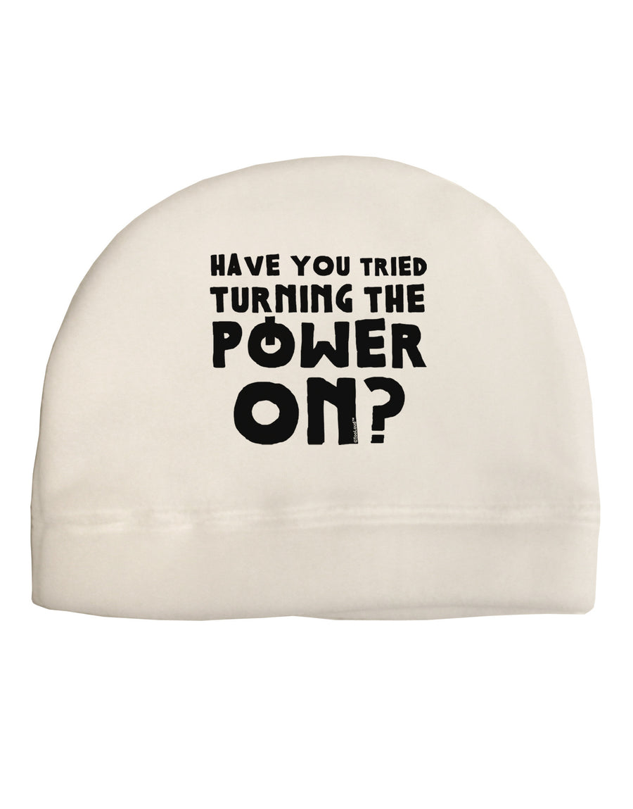 Turning the Power On Adult Fleece Beanie Cap Hat-Beanie-TooLoud-White-One-Size-Fits-Most-Davson Sales