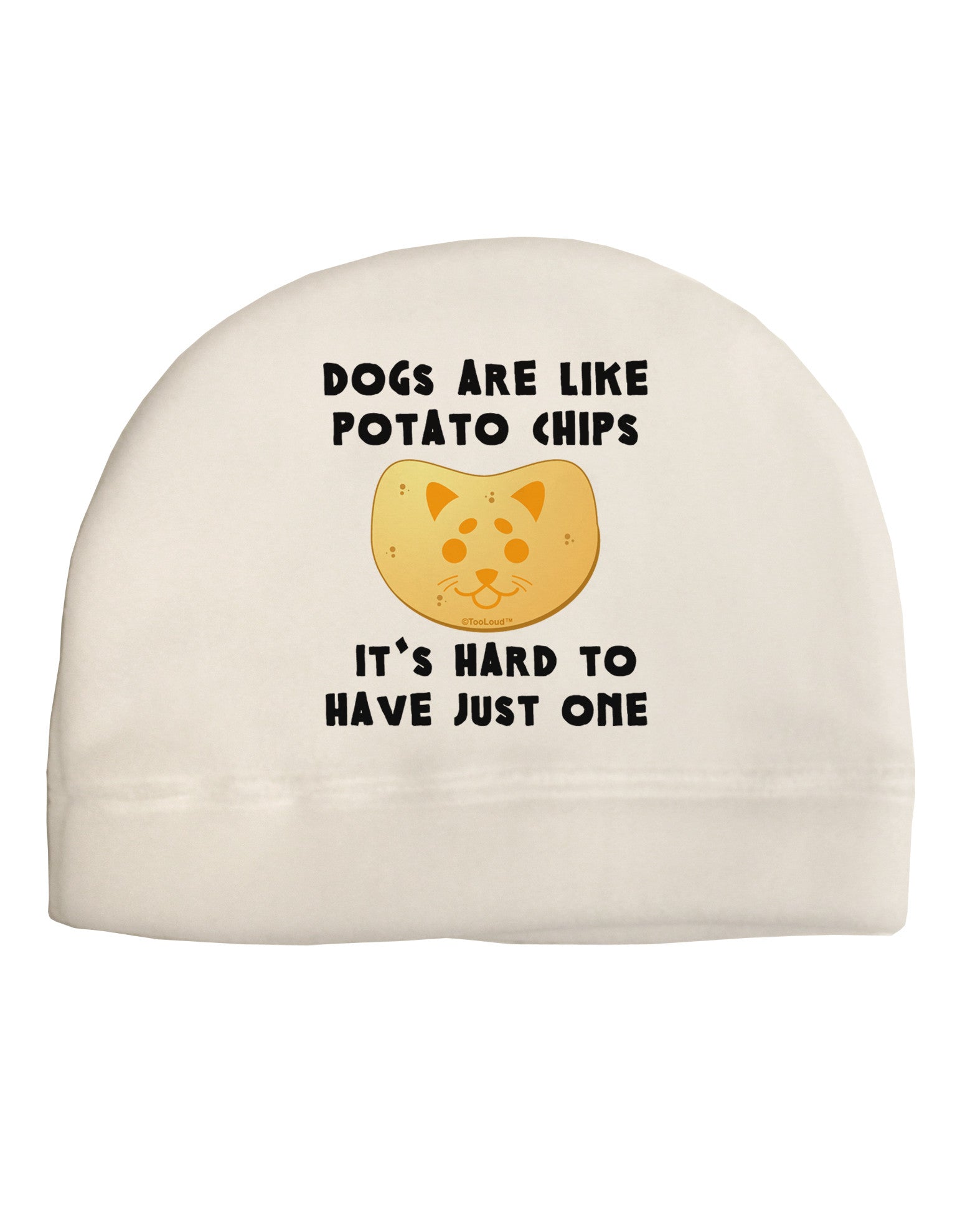 Dogs Are Like Potato Chips Adult Fleece Beanie Cap Hat-Beanie-TooLoud-White-One-Size-Fits-Most-Davson Sales
