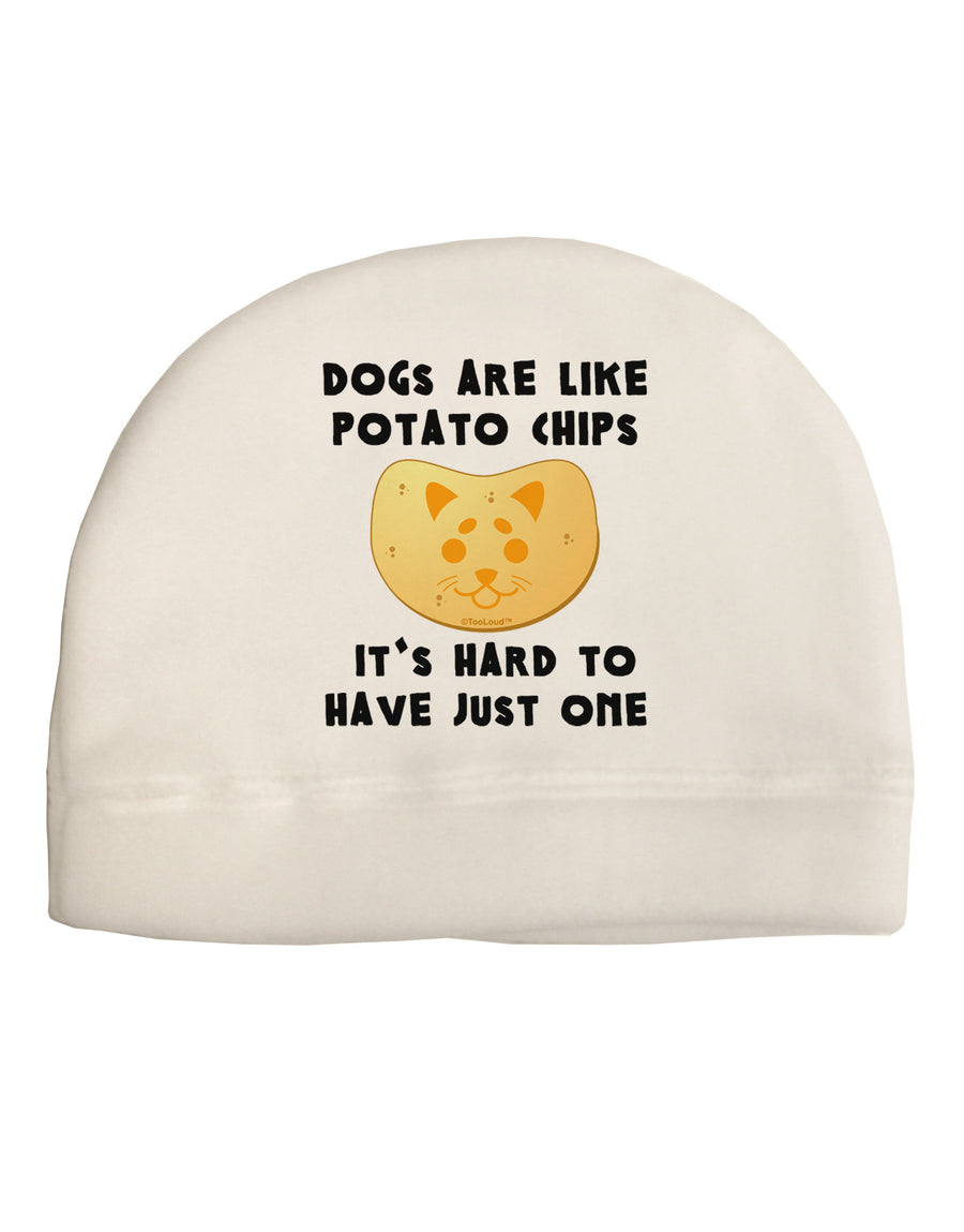 Dogs Are Like Potato Chips Adult Fleece Beanie Cap Hat-Beanie-TooLoud-White-One-Size-Fits-Most-Davson Sales