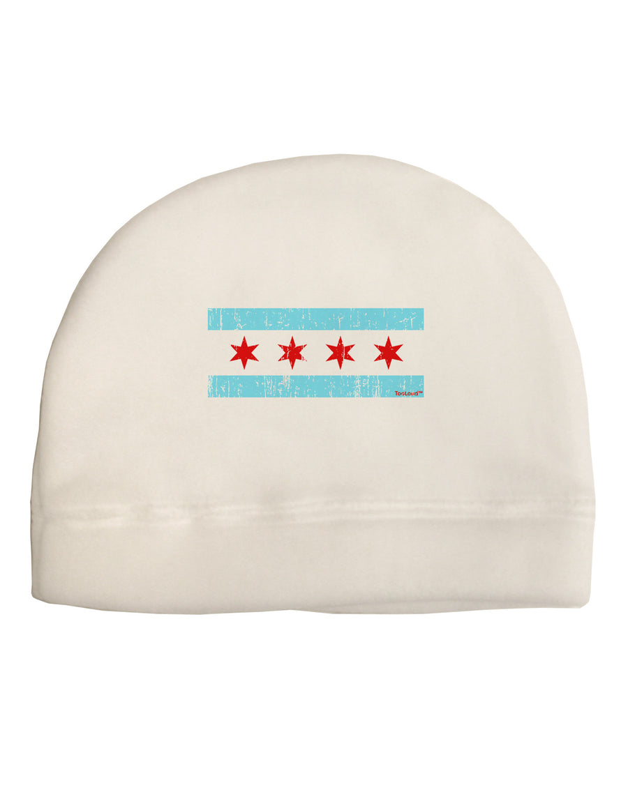 Distressed Chicago Flag Design Child Fleece Beanie Cap Hat by TooLoud-Beanie-TooLoud-White-One-Size-Fits-Most-Davson Sales