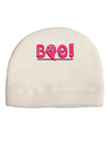 Cute Boo Text Pink Adult Fleece Beanie Cap Hat-Beanie-TooLoud-White-One-Size-Fits-Most-Davson Sales