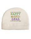 Happy Mardi Gras Beads Adult Fleece Beanie Cap Hat-Beanie-TooLoud-White-One-Size-Fits-Most-Davson Sales