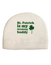 St Patrick is my Drinking Buddy Adult Fleece Beanie Cap Hat-Beanie-TooLoud-White-One-Size-Fits-Most-Davson Sales