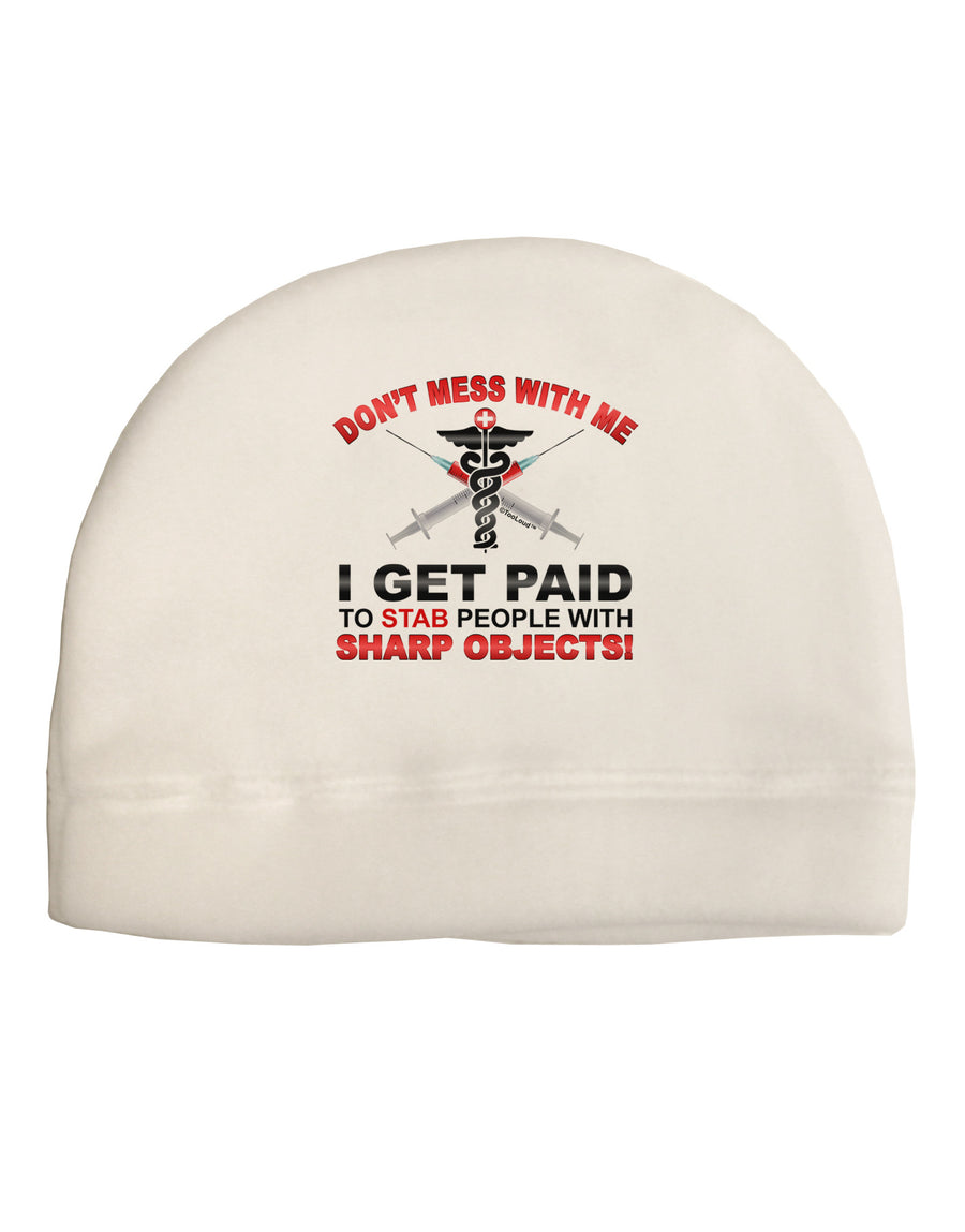 Nurse - Don't Mess With Me Child Fleece Beanie Cap Hat-Beanie-TooLoud-White-One-Size-Fits-Most-Davson Sales