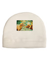 Two Bighorn Rams Watercolor Adult Fleece Beanie Cap Hat-Beanie-TooLoud-White-One-Size-Fits-Most-Davson Sales