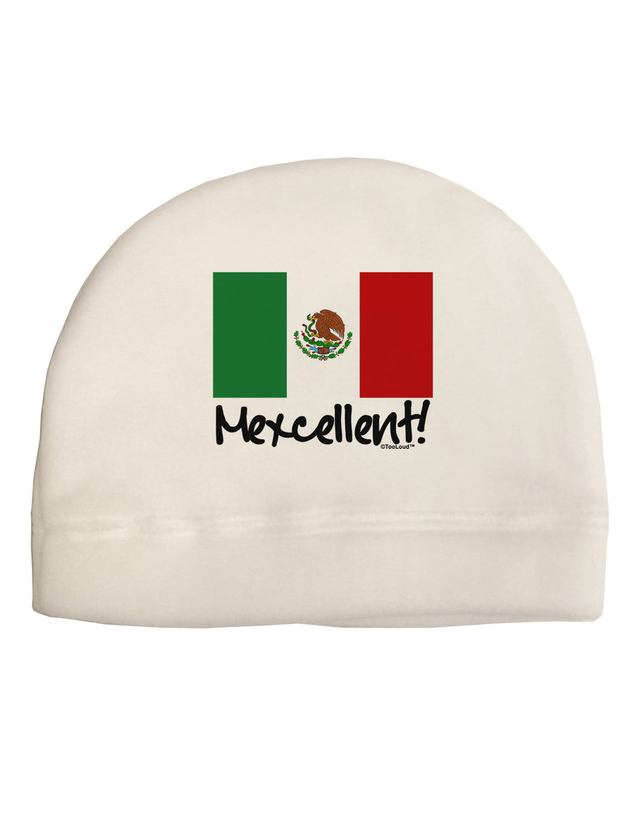 Mexcellent - Mexican Flag Adult Fleece Beanie Cap Hat-Beanie-TooLoud-White-One-Size-Fits-Most-Davson Sales