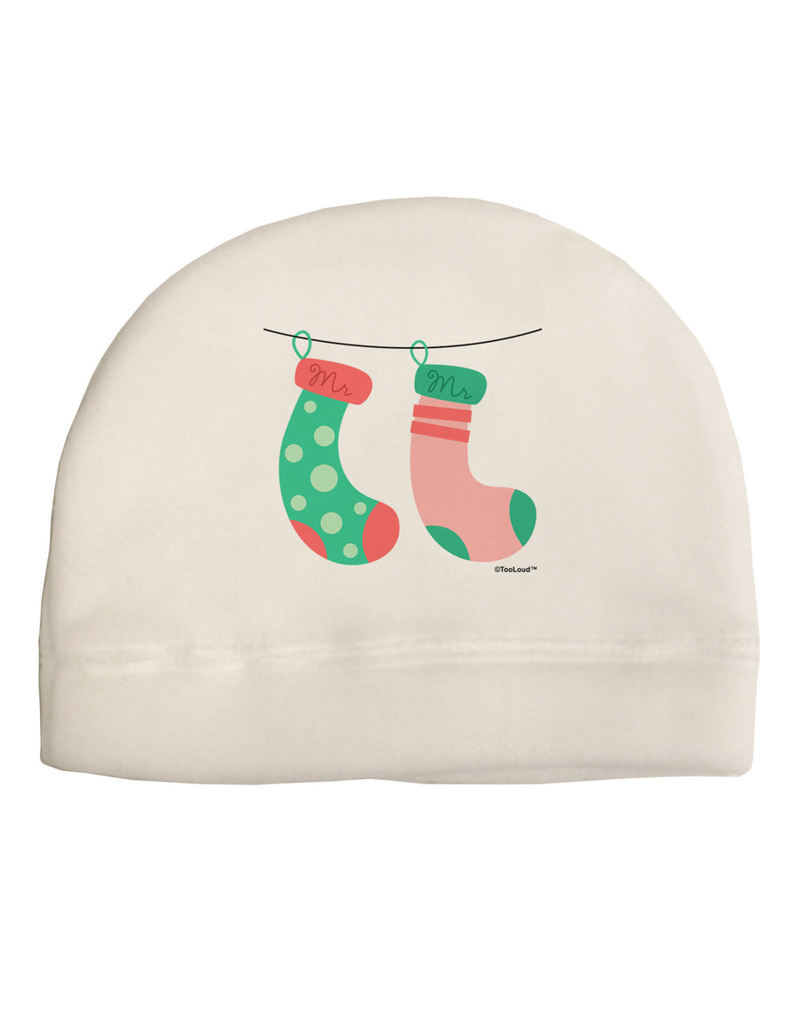 Cute Mr and Mr Christmas Couple Stockings Child Fleece Beanie Cap Hat by TooLoud-Beanie-TooLoud-White-One-Size-Fits-Most-Davson Sales