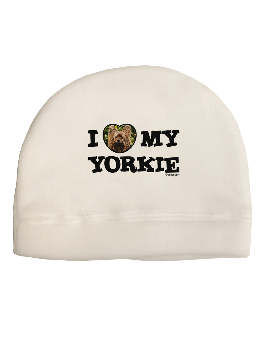 I Heart My Yorkie Adult Fleece Beanie Cap Hat by TooLoud-Beanie-TooLoud-White-One-Size-Fits-Most-Davson Sales