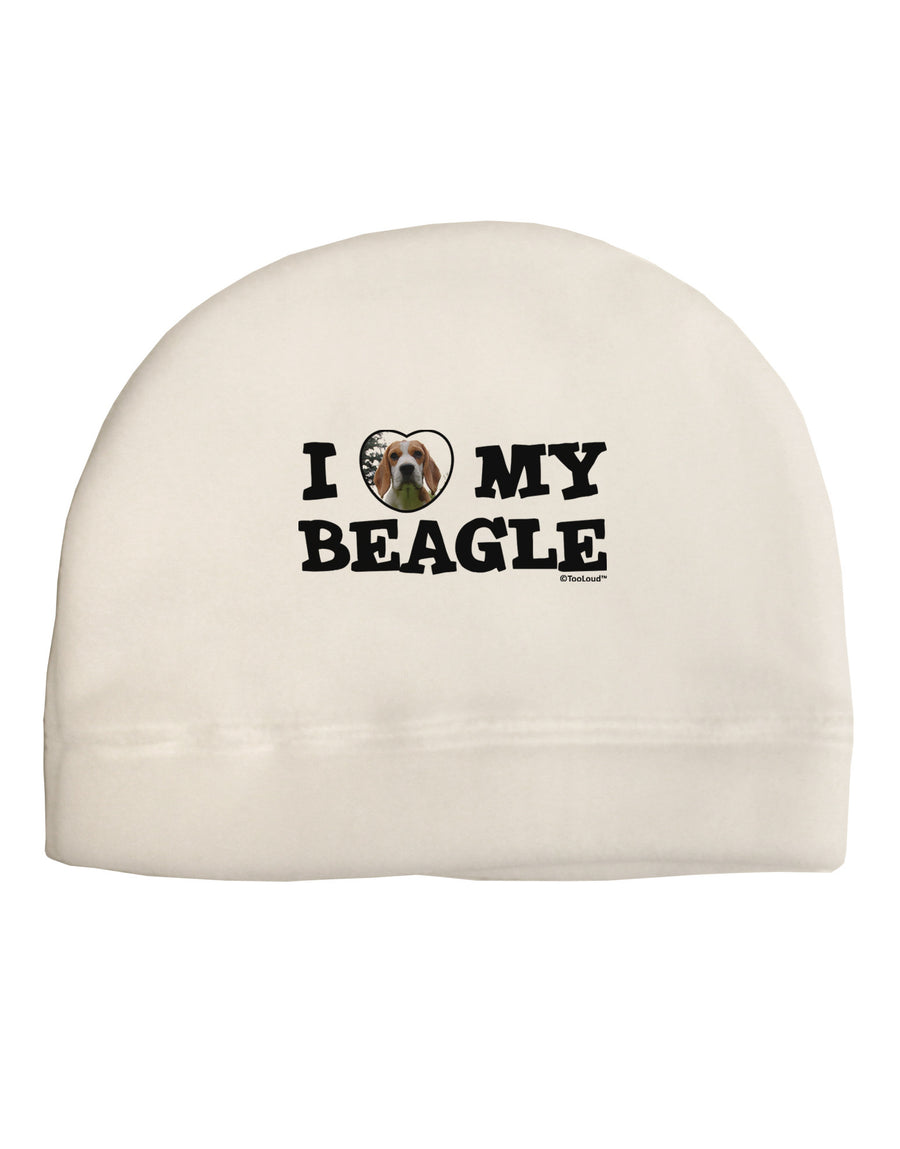 I Heart My Beagle Child Fleece Beanie Cap Hat by TooLoud-Beanie-TooLoud-White-One-Size-Fits-Most-Davson Sales